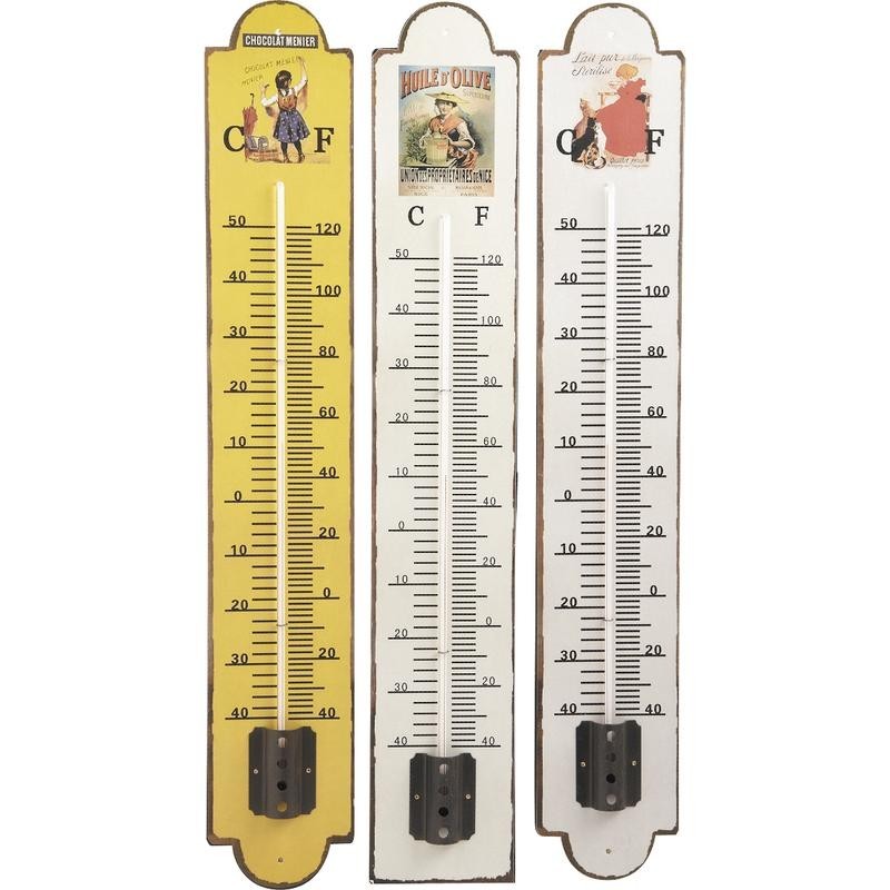 Thermomètre vintage, grand thermomètre mural, grand thermomètre en bois, thermomètre  intérieur, thermomètre mural -  France